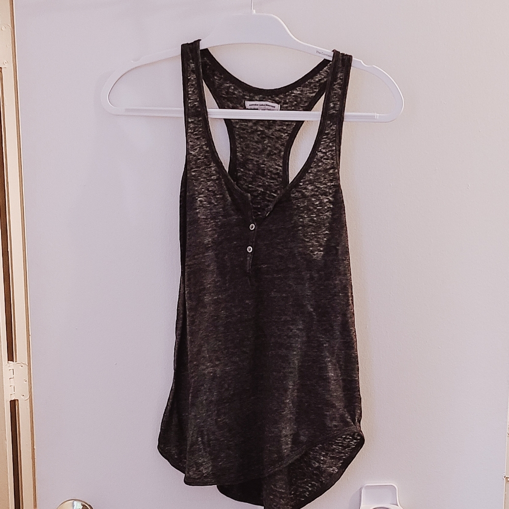 American Eagle Grey Racerback Tank Top